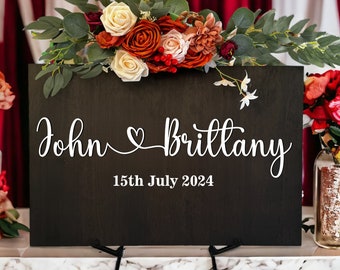 Wooden Wedding Welcome Sign (Black)