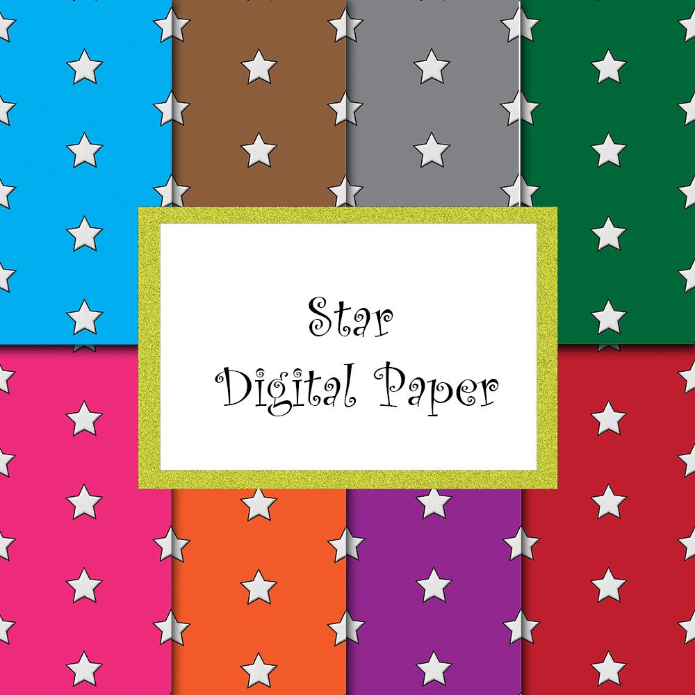 Star Digital Paper Star Scrapbook Paper Star Background Star Decorative Paper Star Pattern - Etsy