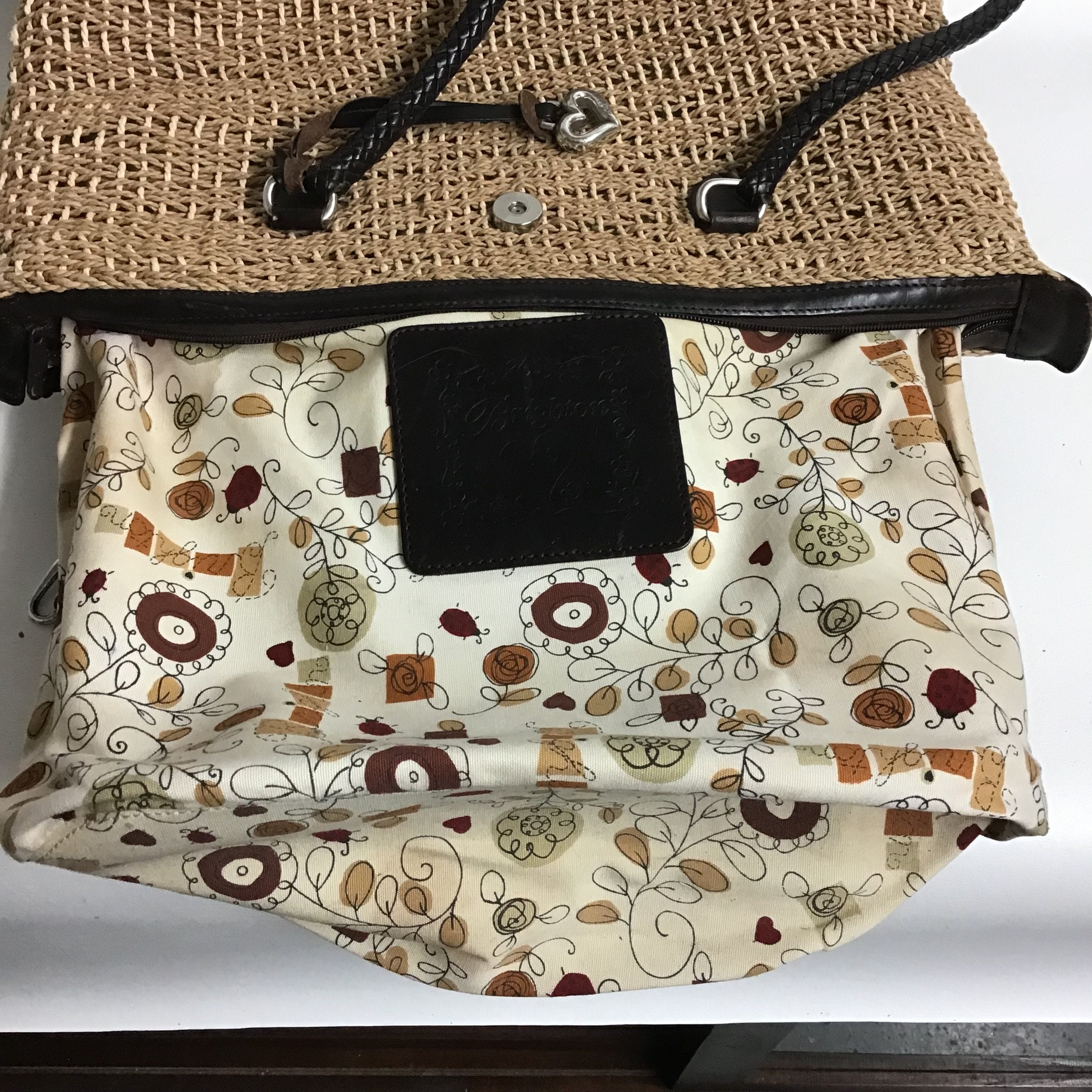 Sac à Main Brighton En Paille Avec Accents Cuir - Taille Medium - Condition Parfaite (MINT) - Occasion