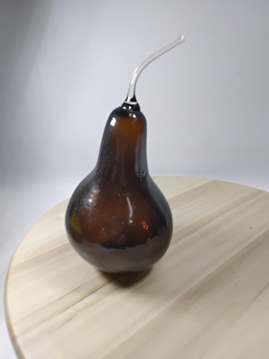 Vintage Amber Art Glass Pear With Stem - Etsy