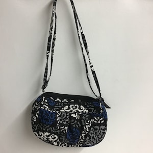 Vera Bradley Crossbody Purse Canterberry Geometric Cobalt Pattern