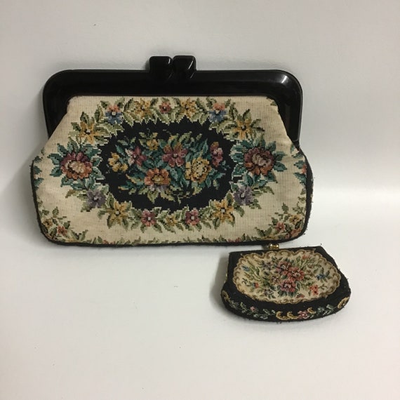 Vintage Tapestry Evening Clutch - image 1