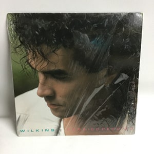 May include: A vinyl record album cover featuring a black and white photo of a man with dark hair. The album title is "Paraiso Perdido" by Wilkins.