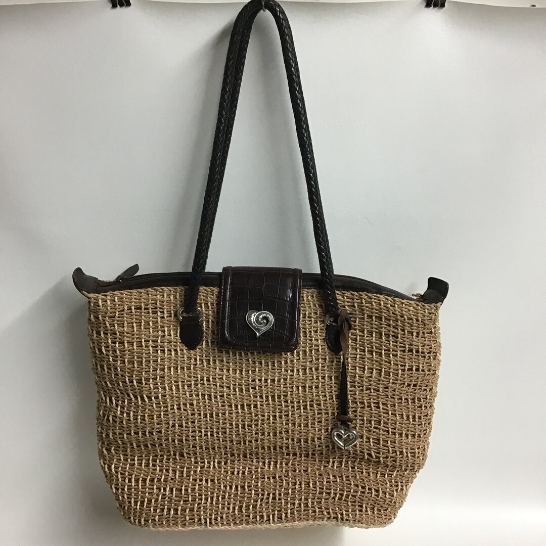 Sac à Main Brighton En Paille Avec Accents Cuir - Taille Moyenne - État Impeccable