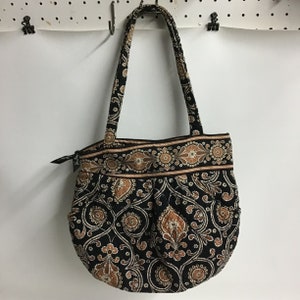 Vera Bradley Shoulder Purse Pleated Caffe Latte Morgan Pattern