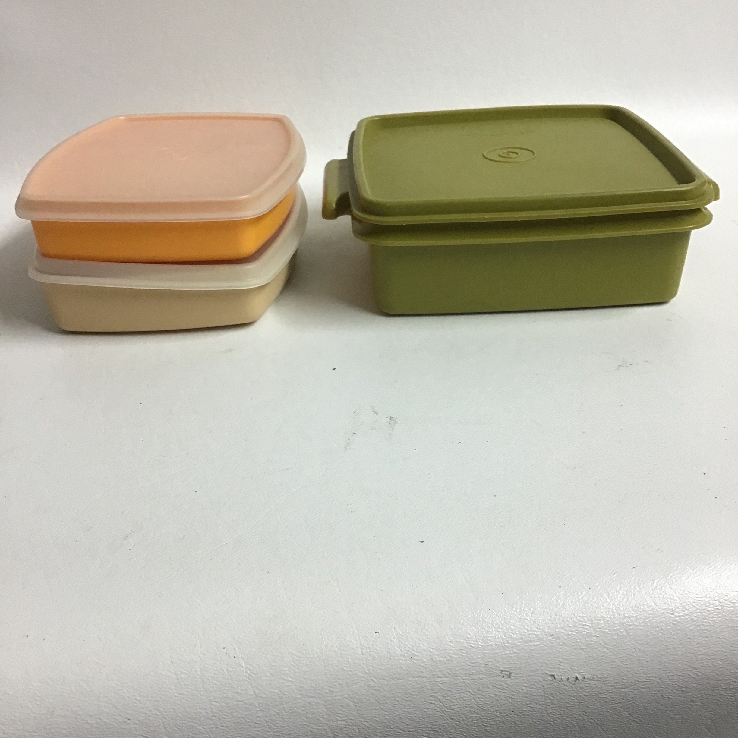 Vintage Tupperware Square Sandwich and Divided Snack Containers