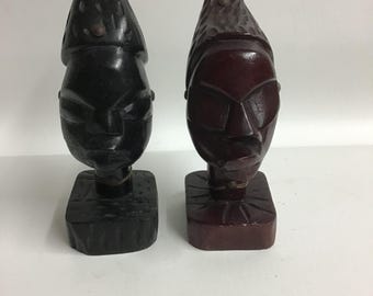 Vintage Hand Carved African Wooden Sculpture