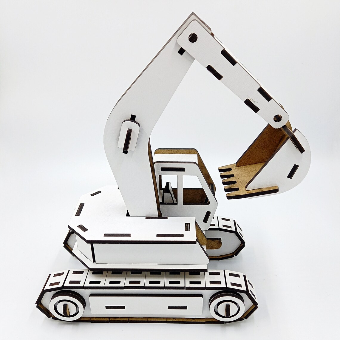 Wooden Excavator Model Laser Cut Model Toys Etsy