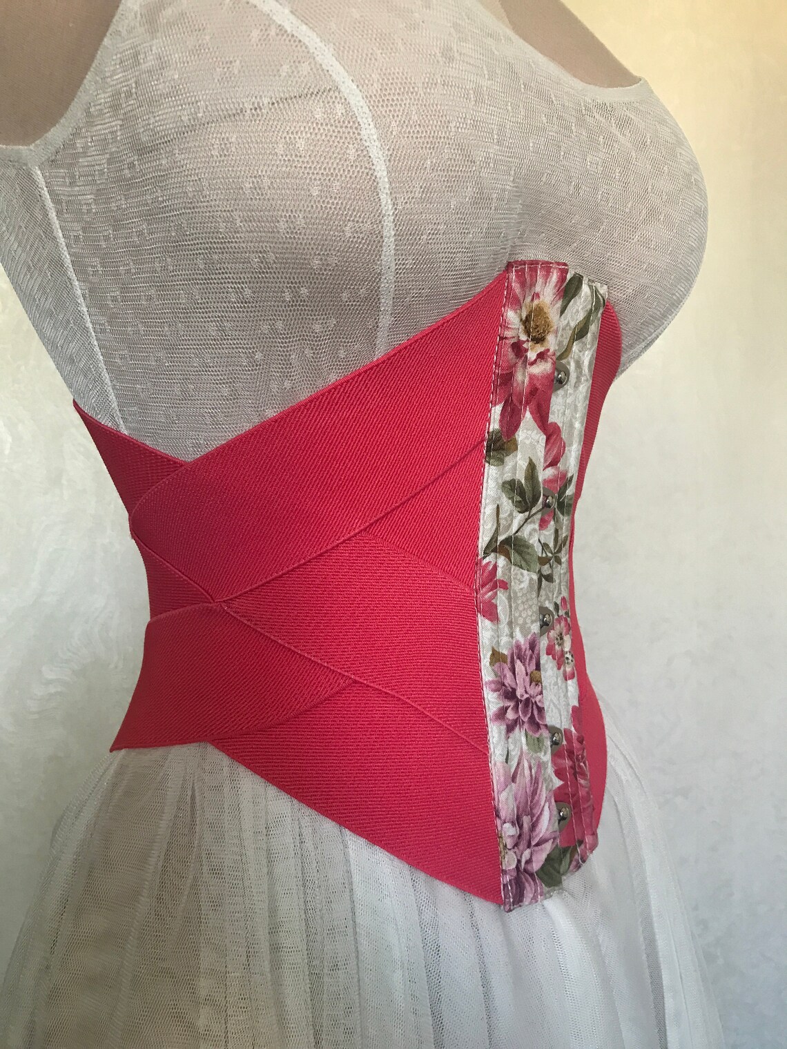 Flower corset Corset belt Accessories Waist corset Underbust Etsy