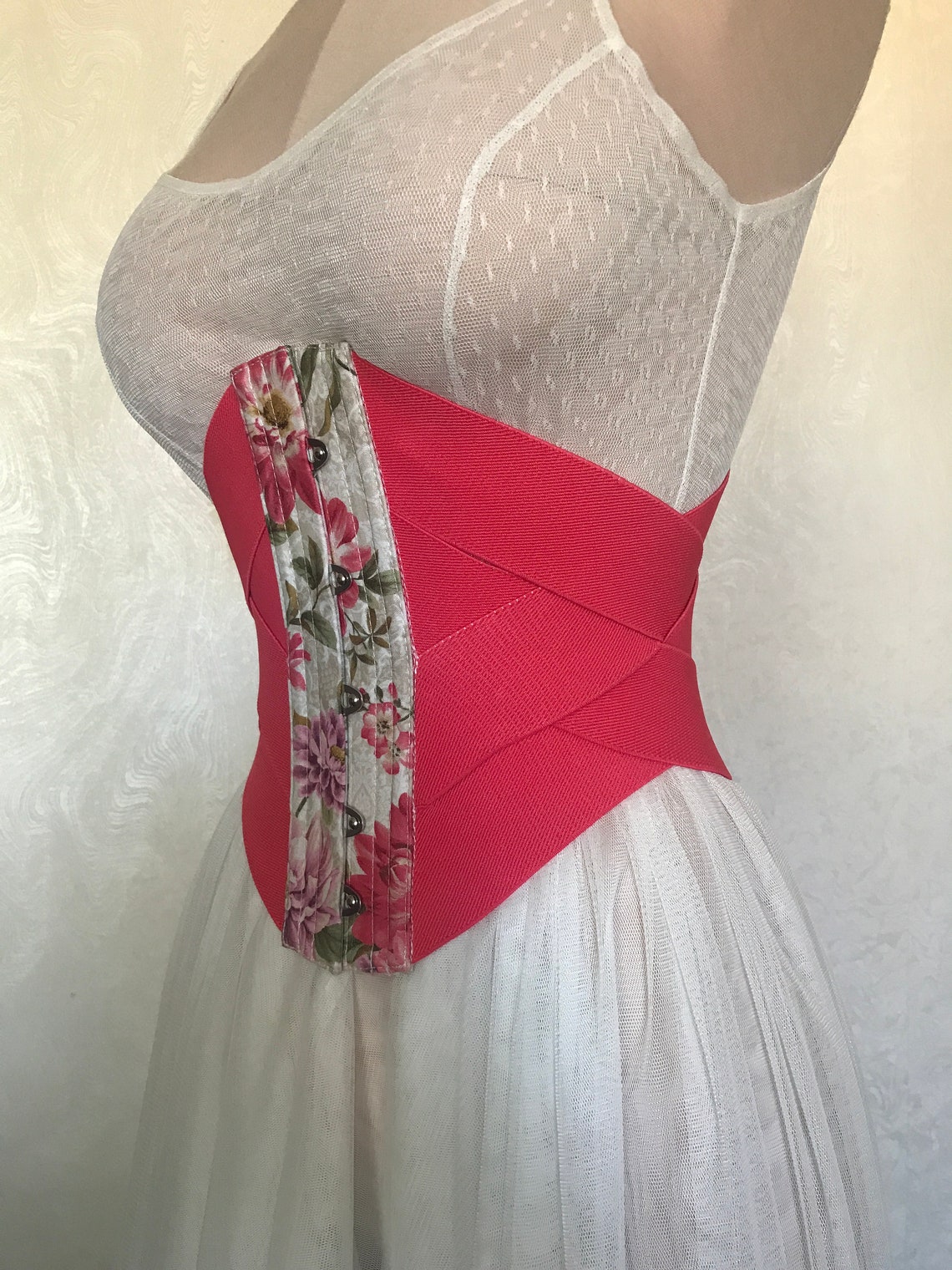 Flower corset Corset belt Accessories Waist corset Underbust Etsy