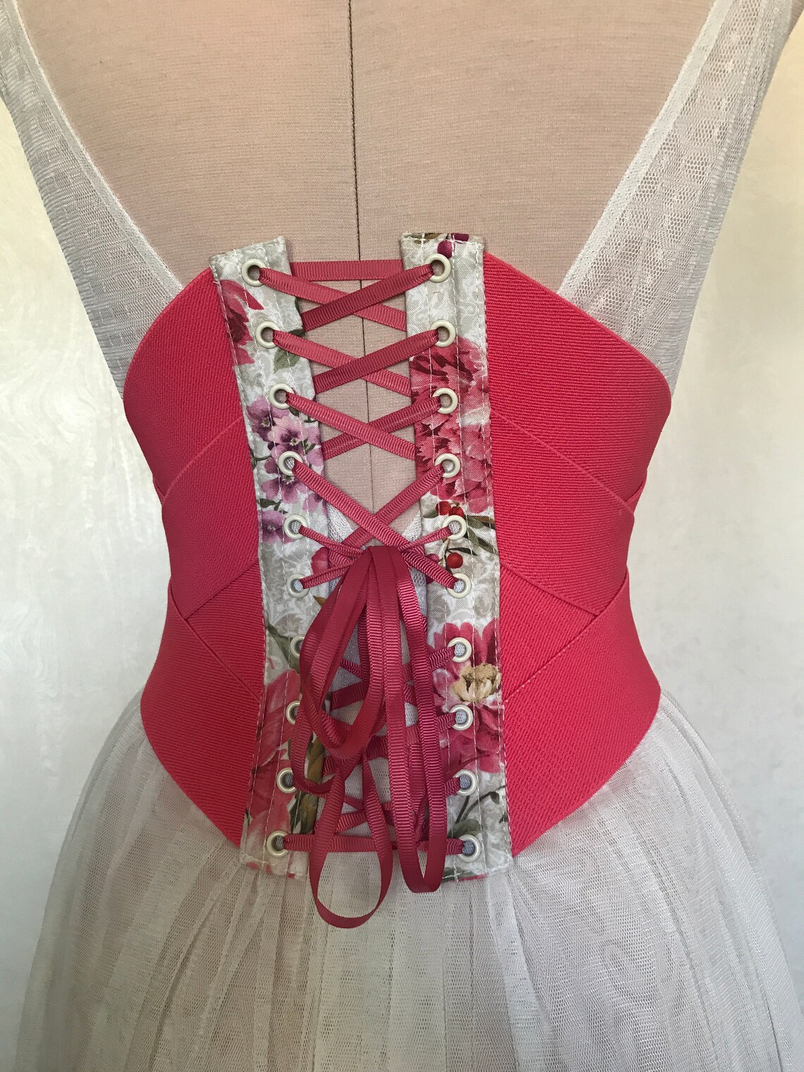 Flower corset Corset belt Accessories Waist corset Underbust Etsy