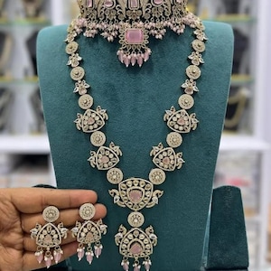 Elegant Green Stone Bridal Necklace Set | Traditional Kundan & CZ Jewelry