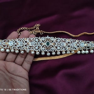Indian AD Bridal Hip chain/Saree Challa Kamarbandh/Kamarpatta Belly Hip Chain/CZ Waist Belt/Gold saree belt/Indian Jewelry/India vaddanam
