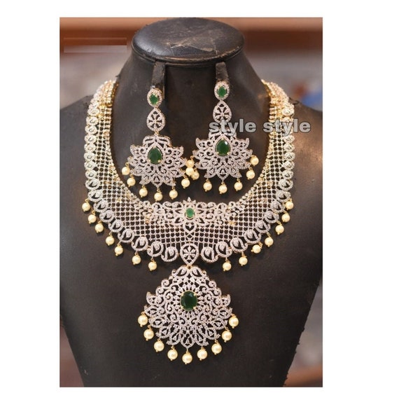 Heavy diamond necklace sale set
