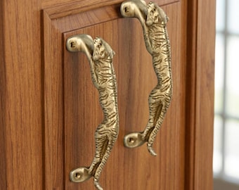 Handmade Brass Jaguar Door Handle | Indian Home Decor