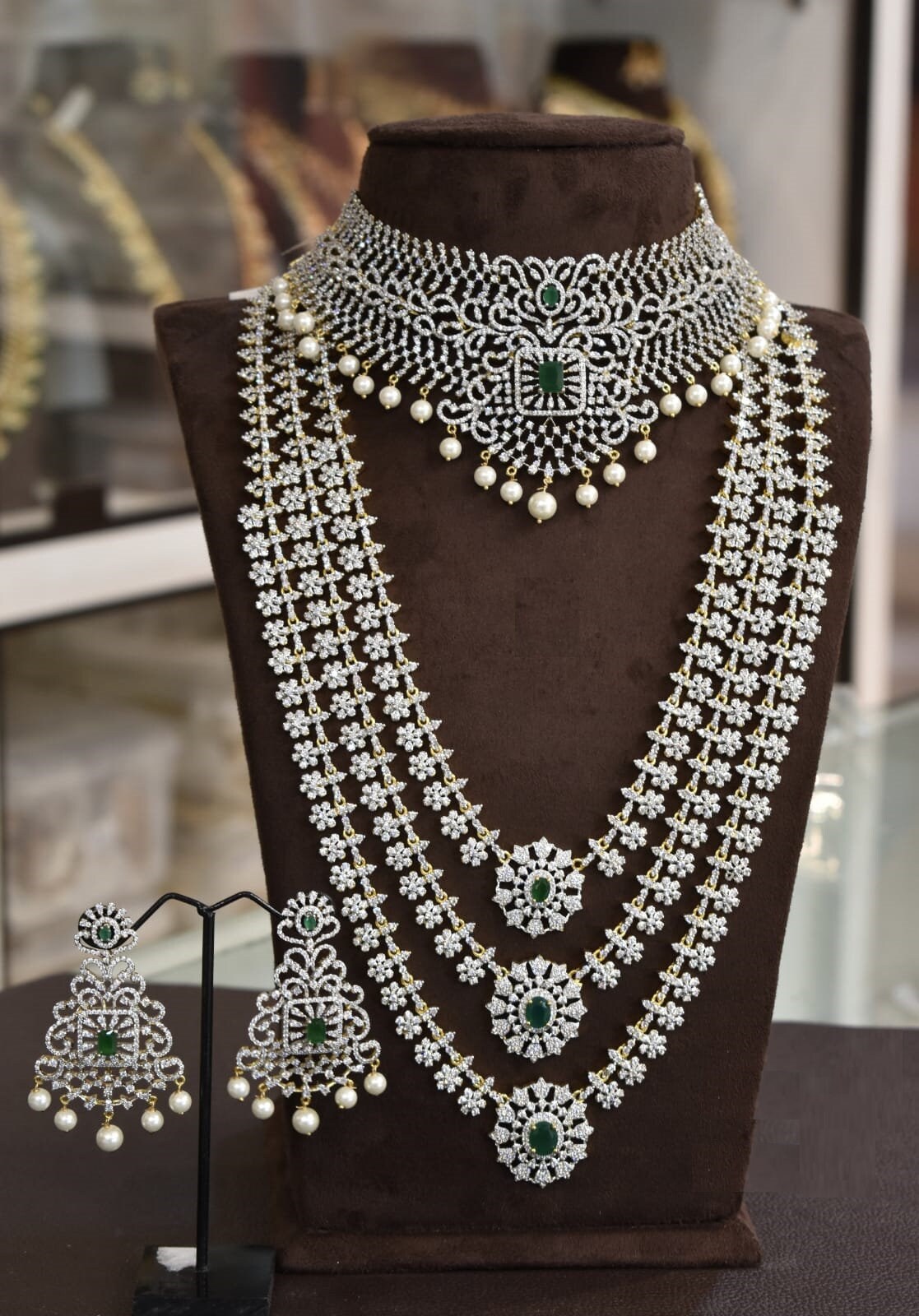 Elegant American Diamond Bridal Jewelry Set, Wedding Sparkle, Luxurious