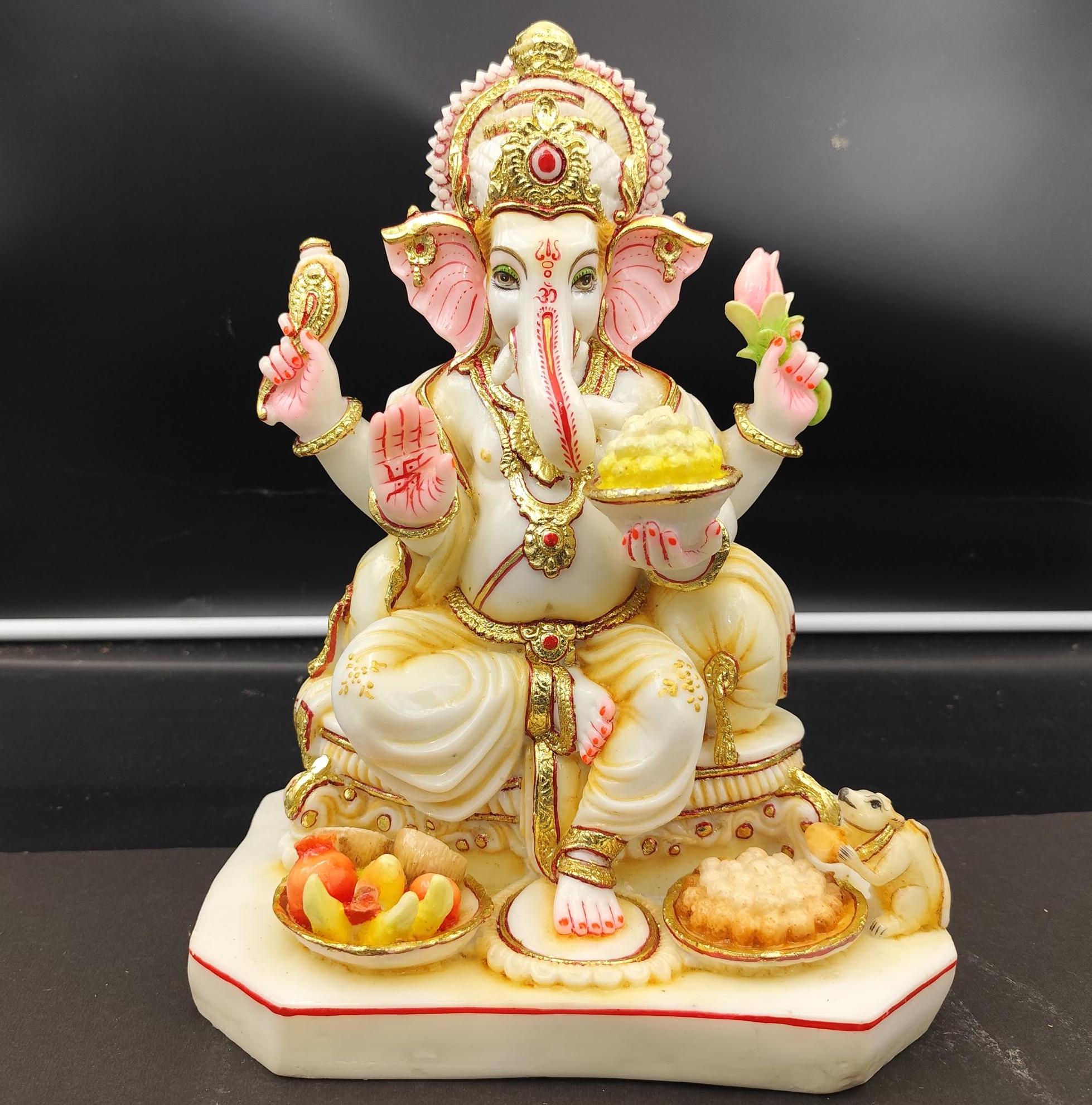 真鍮製ガネーシャ・ジュラ・ウルリ | ボウル付きガネーシャ神ブランコ