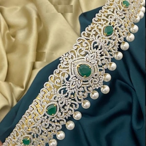 Beautiful Diamond finishedvaddyanam/indianjewelry/vaddanam/Hipbelt/kamarbandh/Waiste Belt/Diamond jewelry/Diamond vaddanam model/bridal wear