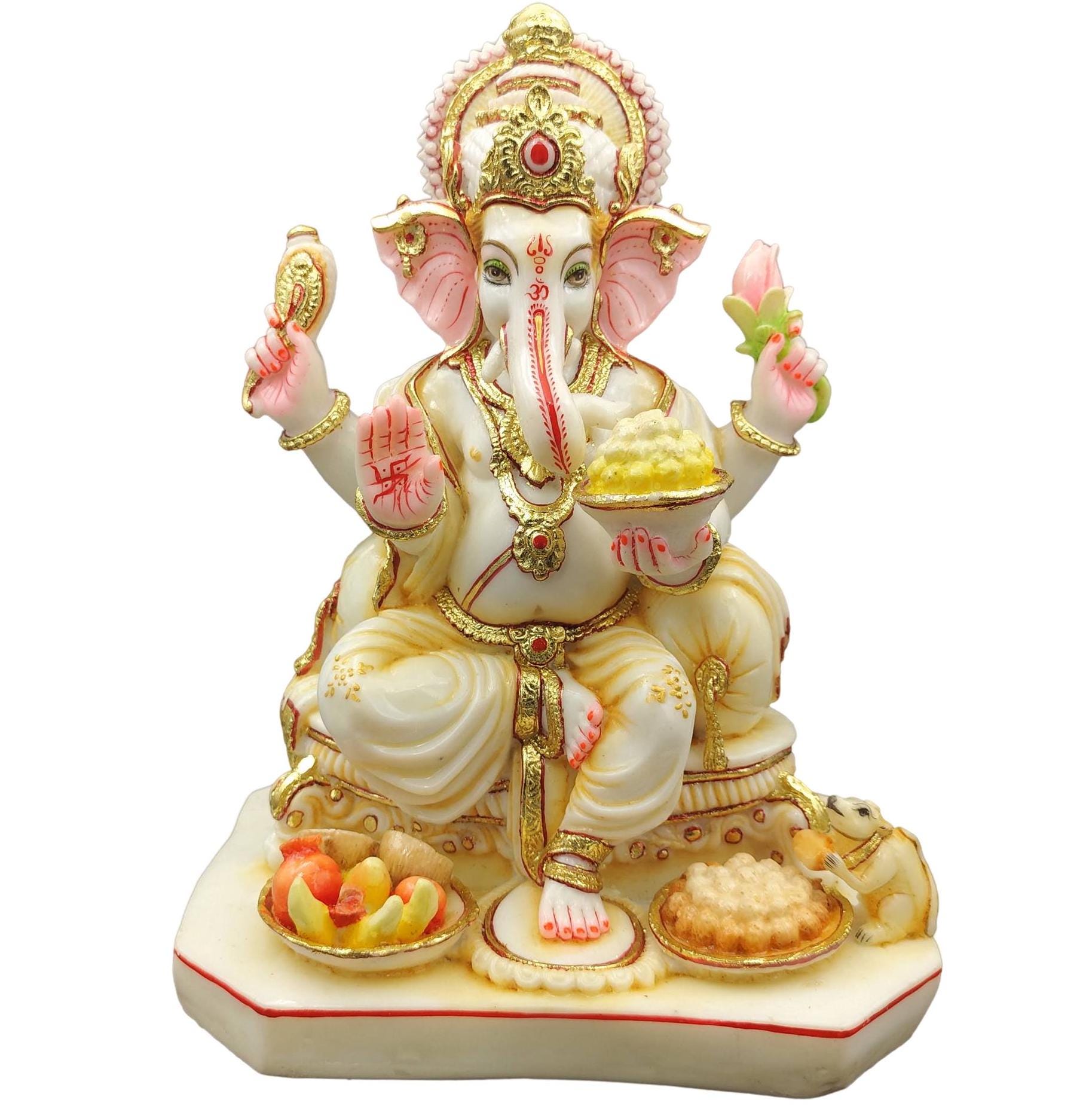 手描きのガネーシャ像：大理石の粉、インドの象の神 - Etsy 日本