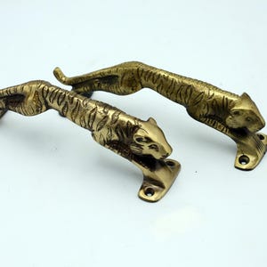 Handmade Jaguar Design Brass Door Handle, Brass Main Door Handles, Decorative Handles, Indian Home Decor.