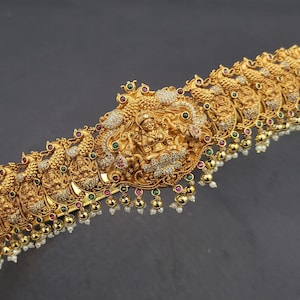 ゴールド ナガシ ナクシ ラクシュミ ヒップ ベルト/ベリー ヒップ サリー ベルト/インド ラクシュミ バダナム/カマルパッタ/サリー チャラ カマルバンド/ケンプ ウエスト サリー ゴールドベルト