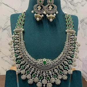 Elegant American Diamond CZ Stones Long Necklace/CZ Stones Tassel Necklace/Luxury American Diamond CZ Stones Necklace/ Diamond Beauty.