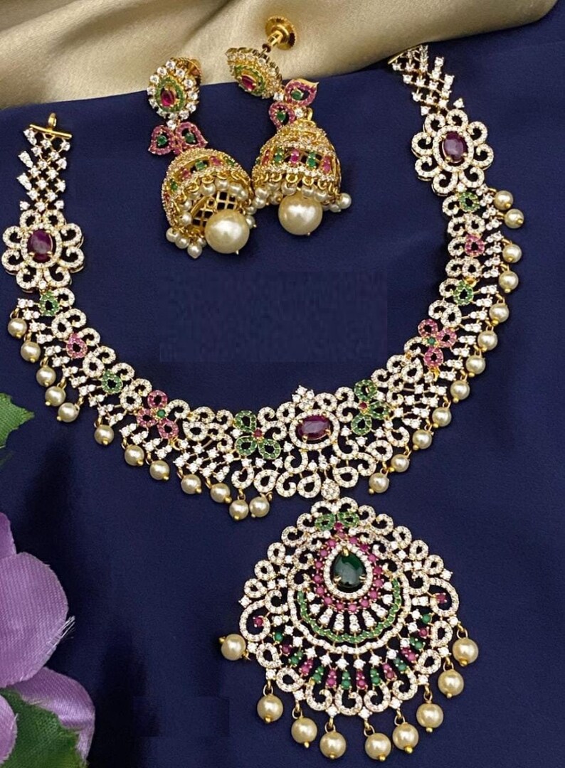 Necklace Set/luxurious Goldplated American Diamond Jewelry for Special