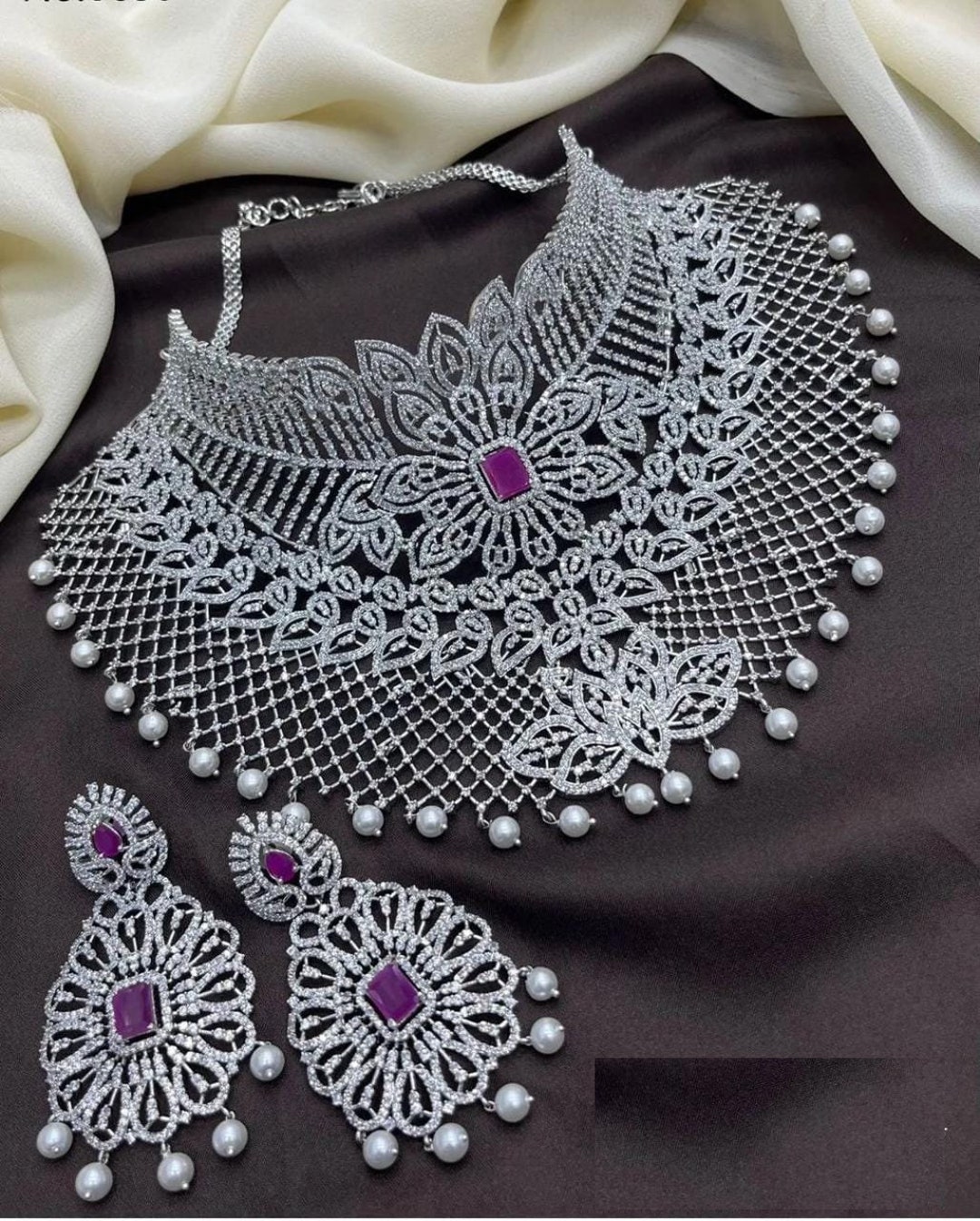 Bridal Jewelry Set CZ Wedding Necklace Set Bridal Jewelry Etsy