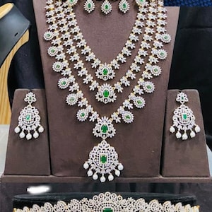 Wedding Jewelry Set /AD Polish Bridal Jewelry Collection/Radiate Beauty on Your Wedding Day/Crystal ad Polish Bridal Set/ Brides full set .