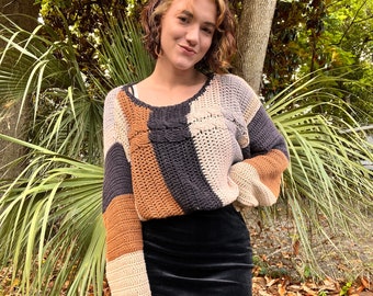 Coffee Date Crochet Sweater !!PATTERN ONLY!!!! - Batwing, Custom Sizing, Summer Sweater