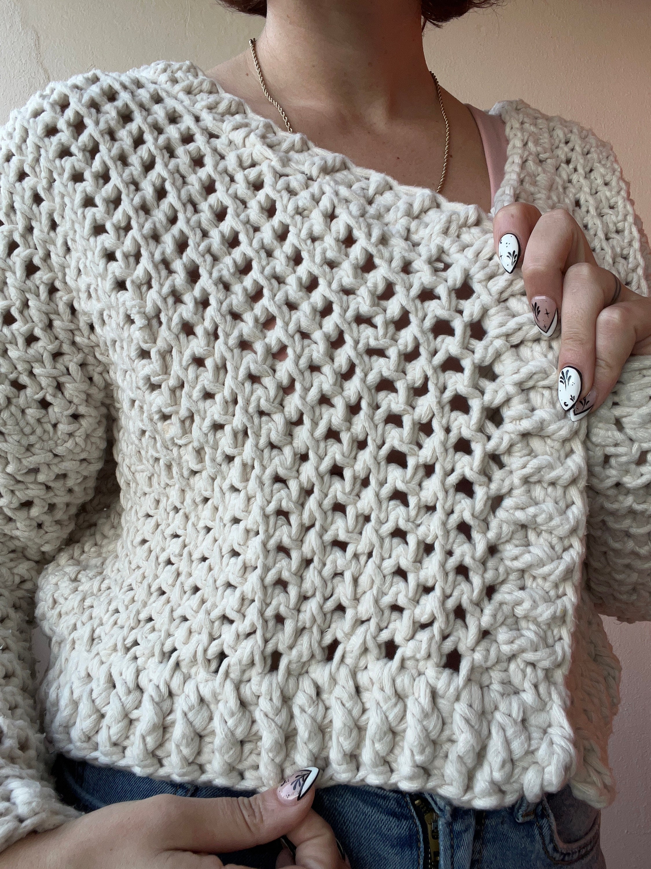 Z Supply Alycia Crochet Sweater in Cloud main image 1