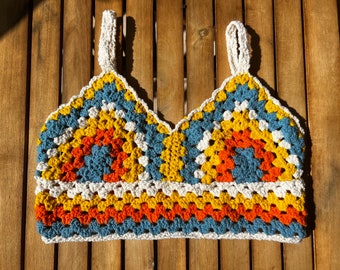 70s Seaside Crop Top - !! CROCHET PATTERN ONLY!! - Downloadable Pattern