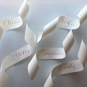 Hand- Lettered Scroll Place Cards