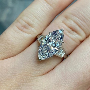 2.80Ct White Marquise Cut Diamond Wedding Ring, Six Prong Set Ring, Marquise Shape Ring, Gift for women For Her