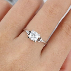 2.20Ct White Round Diamond Solitaire Wedding Ring, Solitaire Diamond Bridal Ring, Claw Prong Set Engagement Gift Ring For Women, For Her