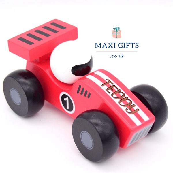 Personalised Wooden Toy Car Engraved | Personalised gifts | Birthday Gift | Racing Car Keepsake | Girl Boy Baby Shower Toddler | Wooden Toy