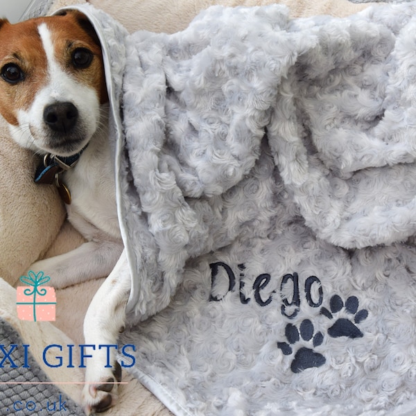 Embroidered Dog Blanket Etsy UK