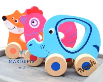 Personalised Baby Push Along Wooden Toy Engraved | Personalised gifts | Birthday Gift | Keepsake | Girl Boy Baby Shower Toddler | Wooden Toy