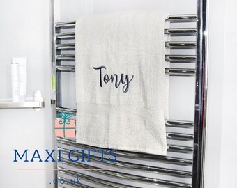 Personalised Luxury Cotton Towel Embroidered Bath / Hand Towel Heavyweight Spa High quality Perfect Gift Keepsake