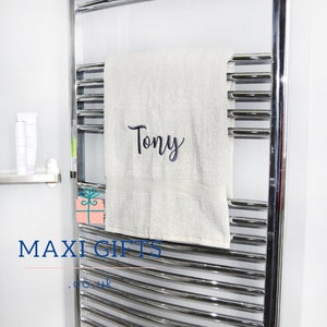 Personalised Luxury Cotton Towel Embroidered Bath / Hand Towel Heavyweight Spa High quality Perfect Gift Keepsake