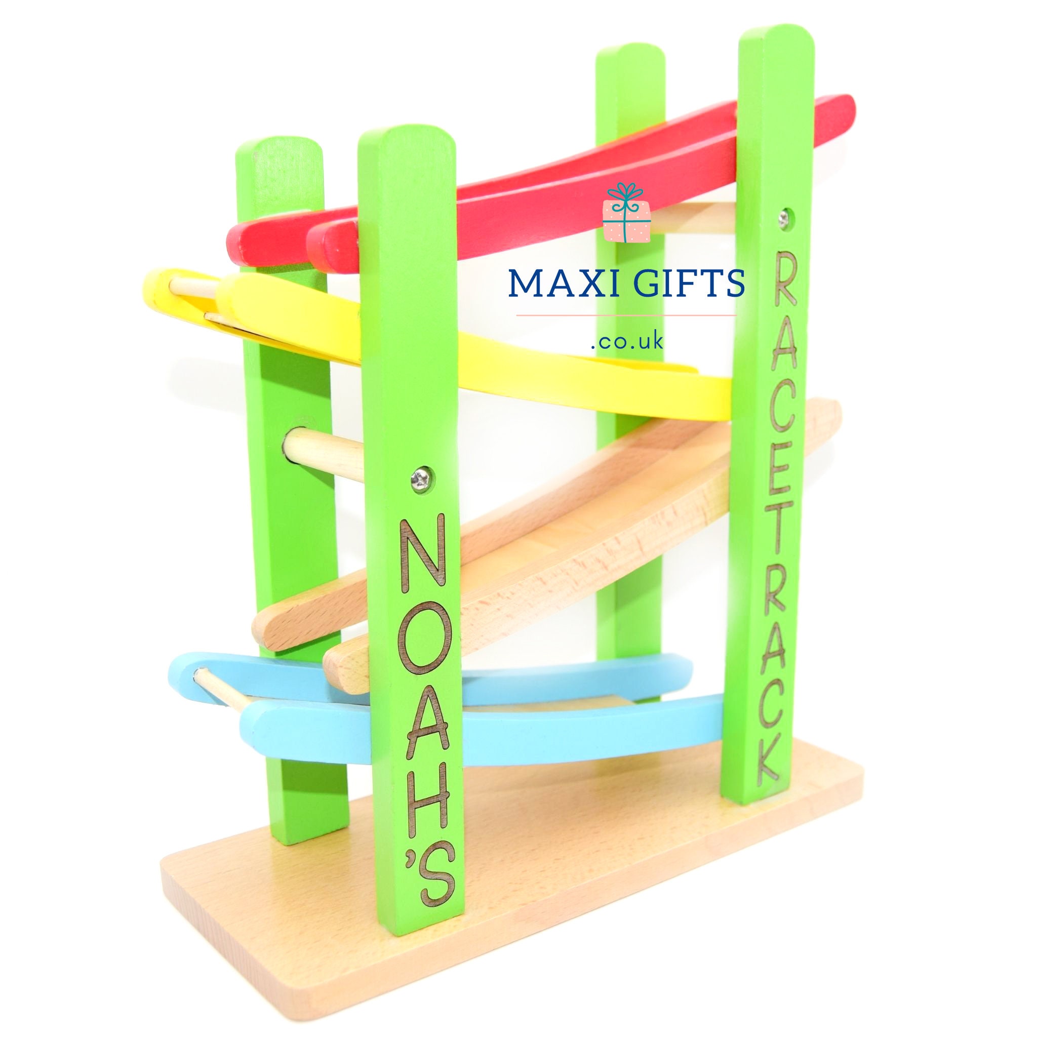 Personalised Wooden Car Ramp Racer Toy Set Personalised Etsy