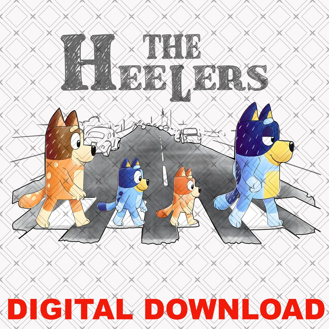 Bluey Bingo the Heelers Png, Dogs Dad Mum Png, Dogs Chili Heeler Png