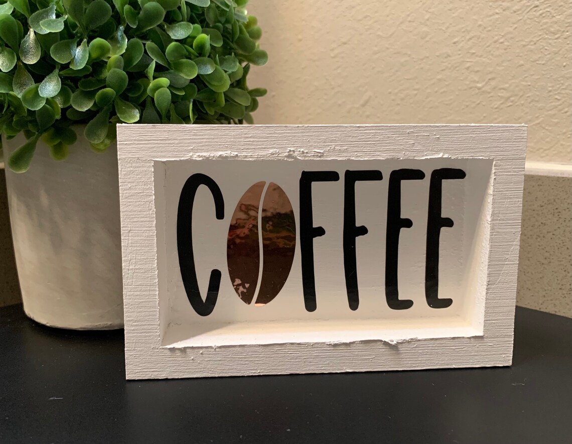 Coffee Bean Sign Coffee Kitchen Sign Kitchen Decor Etsy
