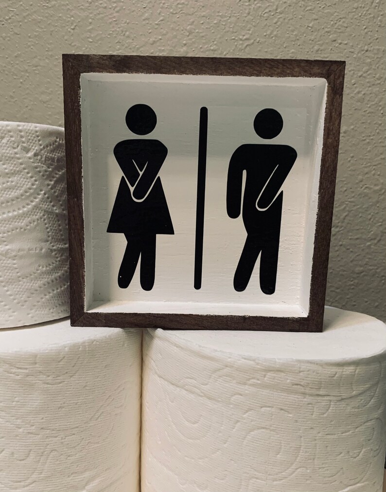 Funny Restroom Sign Bathroom Stick Figure Potty Bathroom - Etsy