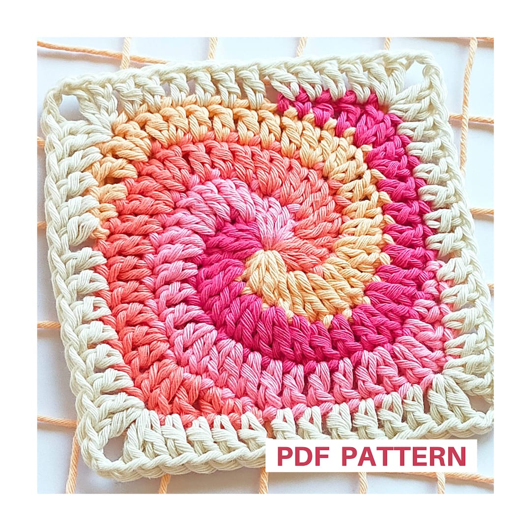 Granny Square Spiral Crochet Pattern for Blankets, Spiral Granny Square