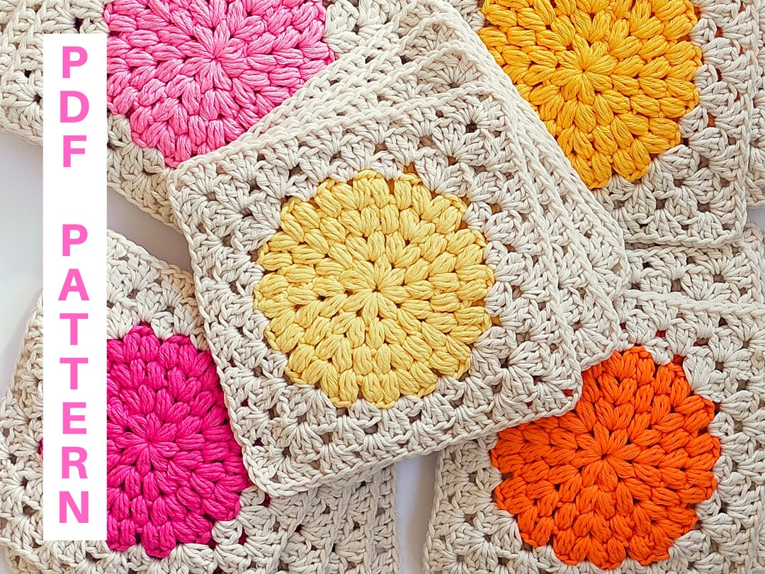 Circle Granny Square Crochet Pattern for Blankets Circle Etsy New Zealand