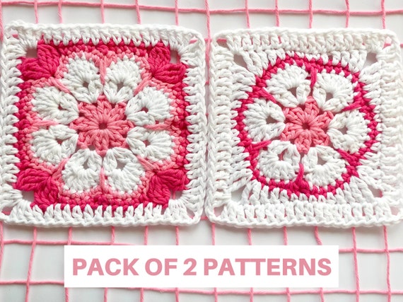 African flower granny online square crochet pattern