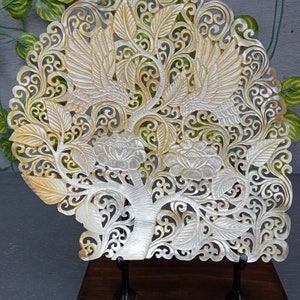 carved mother of pearl hummingbird theme,south sea pearl shell,real and natural sea shell