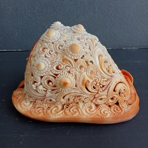 Geschnitzte Conch Shell rote Helmschale natürliche Seashell