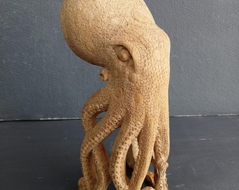 タコ触手の彫オブジェ 柔軟な触手を持つ木製のタコ - Etsy 日本